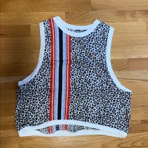 NWOT Free People “Love Tank” Leopard Ivory Combo